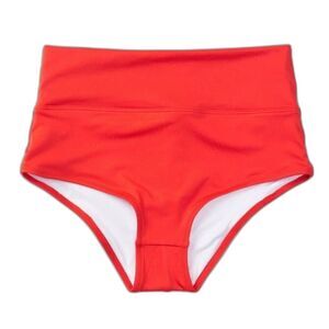 Victoria's Secret Pink Active High Waist Shortie Bikini Bottom in Red size S NWT